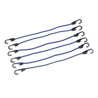 Expander ropes with steel hooks, 600mm, pack of 6