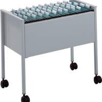 Office trolley H592xW655xD368mm gray with 1 hanging file for approx. 80 hanging files