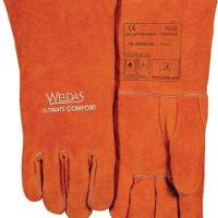 Welding gloves size L (9) brown Quality cow split leatherEN388,EN12477 10 pairs
