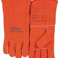 Welding gloves size L (9) red Quality split leather EN 388, EN 12477 10 PAIRS