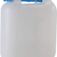 Water canister 20l PE natural H445xW415xD180mm with outlet pipe filling opening-D.29mm