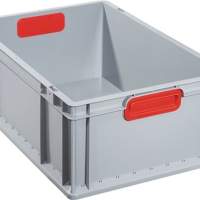 ALLIT transport stacking container L600xW400xH220mm, gray PP