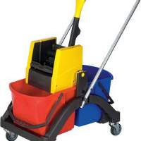 Cleaning trolley set 2 buckets 17l with Sprint holder/5 damp mops