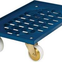 Transport trolley L600x400mm Grid ABS plastic frame blue Carrying capacity 250 kg