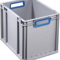 ALLIT transport stacking container L400xW300xH320mm, gray PP open handle