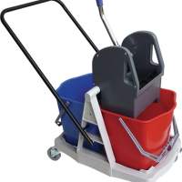 SPRINTUS cleaning trolley bucket 2 x 17 l, wringer, plastic with metal handle