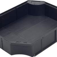Insert box L346xW273xH80mm for transport container L.600mm anthracite PP, 4 pieces