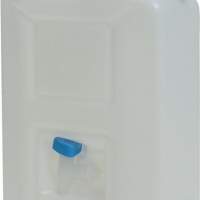 Water canister 20l HD-PE natural with integrated outlet tap H495xW350xD165mm