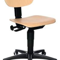Swivel work chair with castors beech seat-H. 420-550 mm with contact backrest