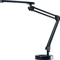 Desk lamp alu.black with base with bulb, projection max.670mmLED