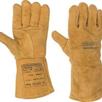Welding gloves Bucktan size L (9) yellow leather EN 388, EN 12477, EN 1149-2, 5 PR