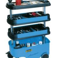 Workshop trolley 166C with 4 compartments 725x398x1102/647 HAZET blue