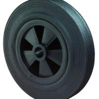 Rubber wheel, wheel center red, Ø 400 mm, width: 75 mm, 200 kg