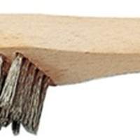 Wire brush 2 rows L.295mm V2A wire D.0.3mm PROMAT with wooden back, 3 pieces