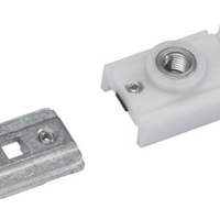 Locking device RF-GN for slide rail GN silver-coloured. Opening angle up to 150 degrees