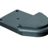90° bracket with edge protection, colour: jet black RAL 9005