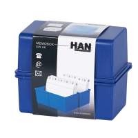 HAN index box DIN A8 landscape blue 6 pieces