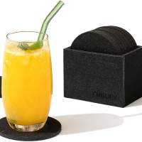 Chillify Filz-Untersetzer 8er Set für Getränke / Gläser mit Aufbewahrungs-Box - Rutschfester -neu