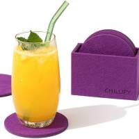 Chillify Glasuntersetzer aus Filz / Getränke-Untersetzer für Tassen, Tisch, Bar, Glas, Gläser / 8er -neu
